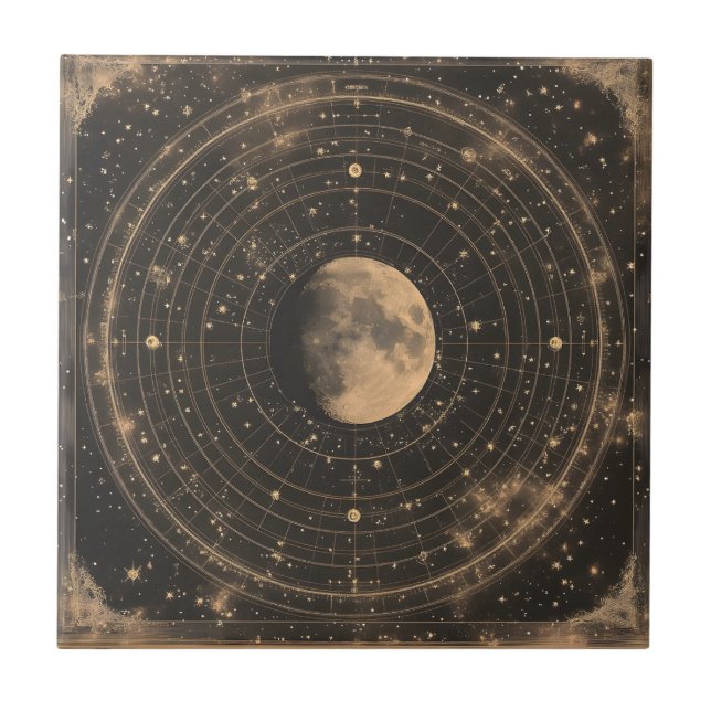 Vintage Lunar Celestial Map Design (Frente)