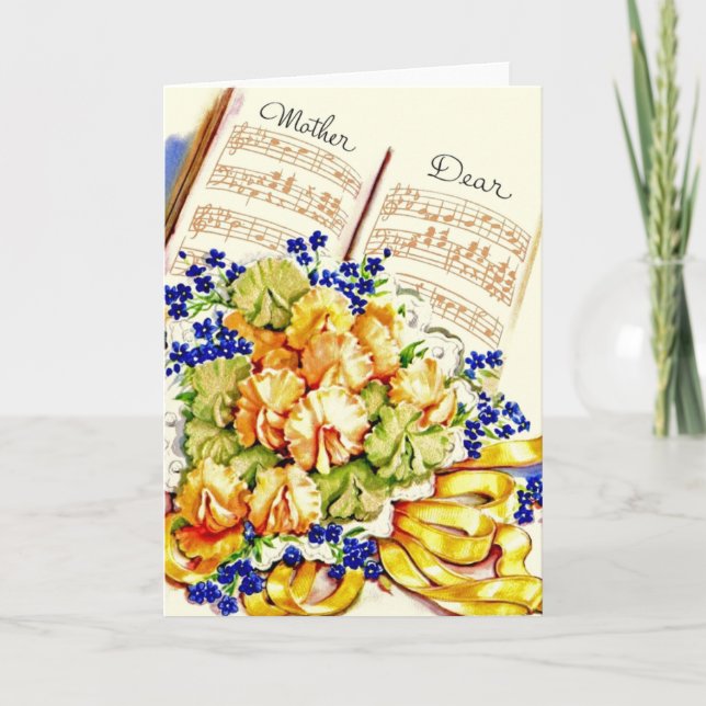 Vintage Madre Aniversário Cartão de Saudação (Frente)