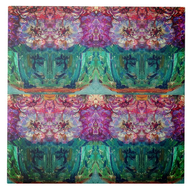 Vintage Magenta Vase Painting Abstrato (Frente)