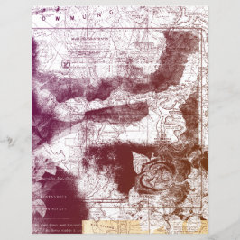 Vintage Maps Diário Scrapbook Paper