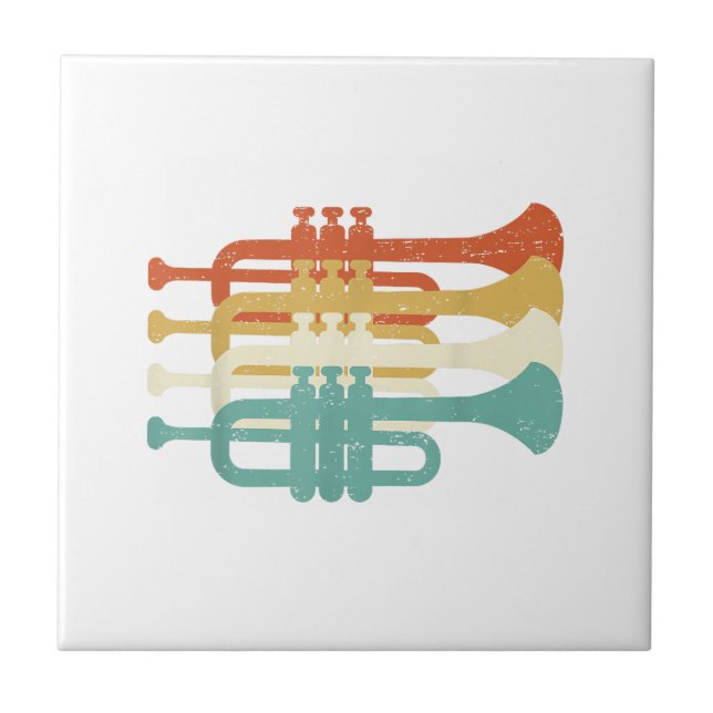 Vintage Marching Band Trumpet Player Retro Design  (Frente)