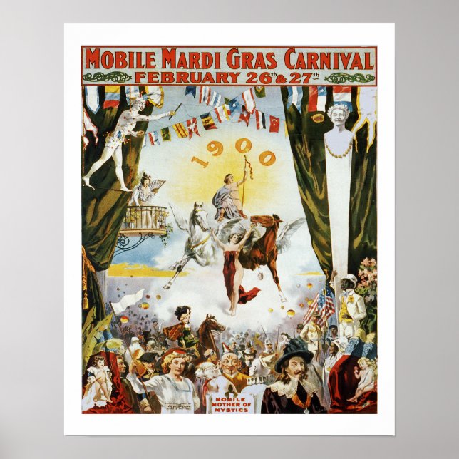 Vintage Mardi Gras Poster (Frente)