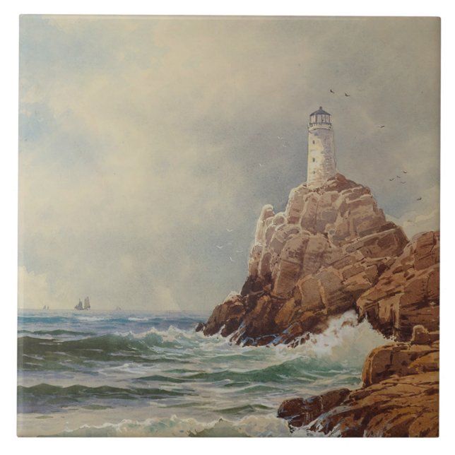 Vintage Marine Lighthouse Alfred Thompson Bricher (Frente)