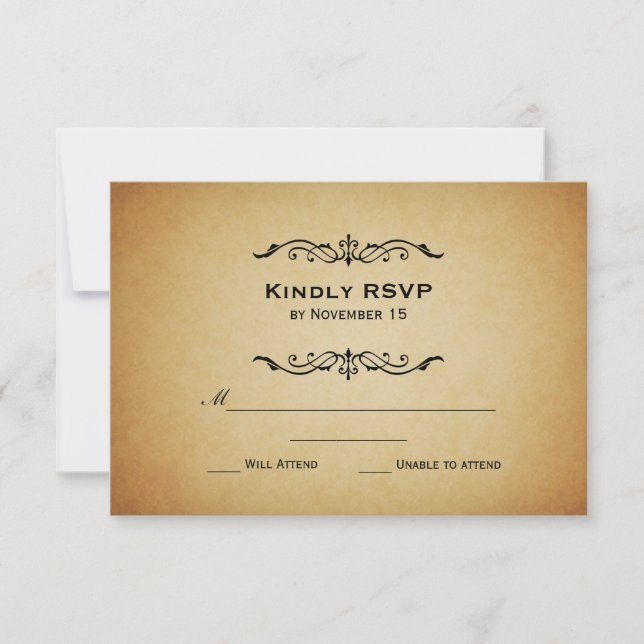 Vintage Marquis Wedding RSVP (Frente)