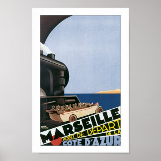 Vintage Marselha França Poster de viagens