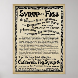 Vintage medicinal Impressão - Xarope De Figos