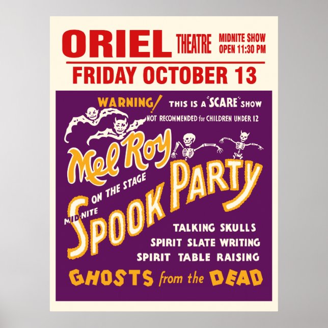 Vintage Mel Roy Spook Show Poster (Frente)