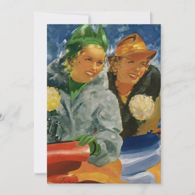 Vintage Melhor Amigos! Mulheres Elegantes e Na mod (Frente)