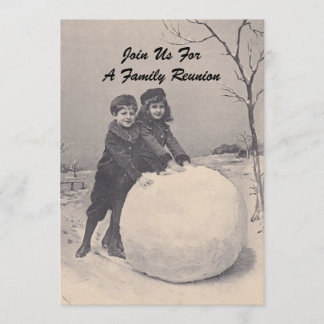 Vintage Memories Família Reunião Snowman Convite