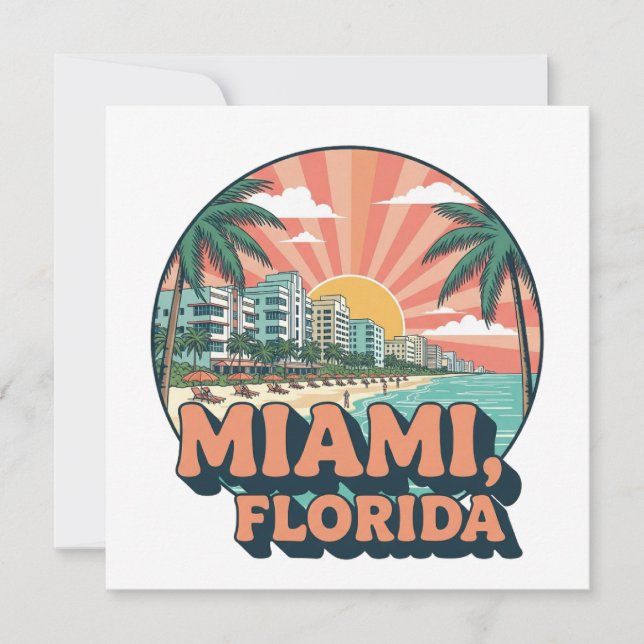 Vintage Miami Florida 80s Art Travel Logo (Frente)