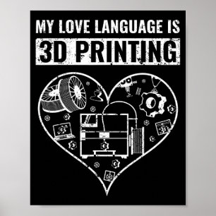 Vintage minha linguagem do amor é impressão 3d