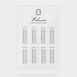 Vintage Minimalist Elegant Wedding Seating Chart