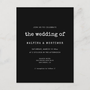 Vintage minimalista convite para casamento