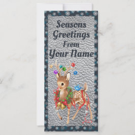 Vintage Modern Deer Christmas Card Flat