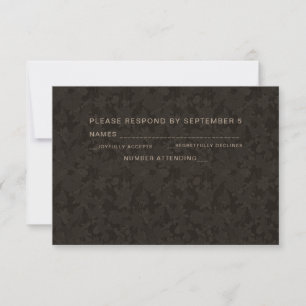 Vintage Modern RSVP Card Wedding Brown