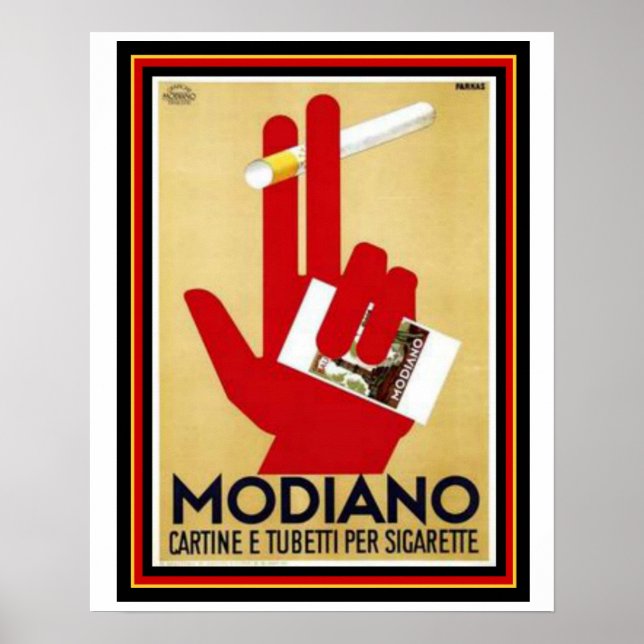 Vintage Modiano Cigarette Poster 16 x 20 (Frente)