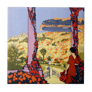Vintage Monaco Monte - azulejo do viagem de Carlo