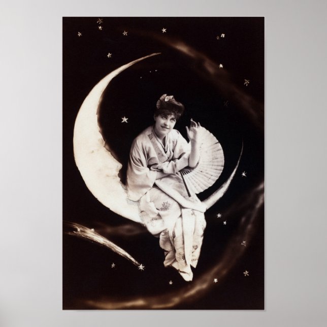 Vintage Moon Lady Poster (Frente)