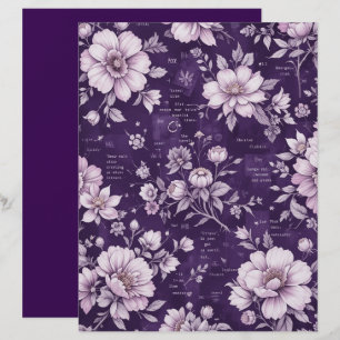 Vintage Moonlit Violet Blossoms Scrapbook Paper