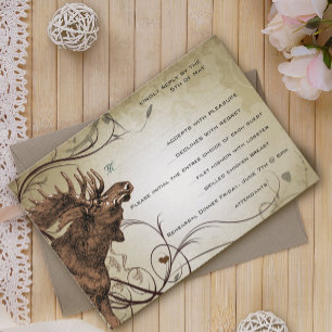 Vintage Moose Forest Lodge Ranch Wedch RSVP