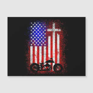 Vintage Motorcycle USA Flag Christian Faith para B