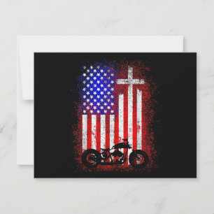 Vintage Motorcycle USA Flag Christian Faith para B