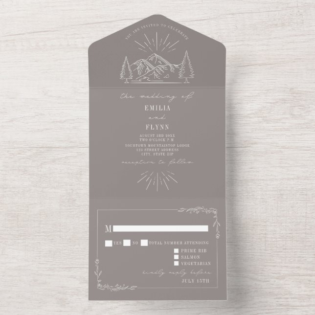 Vintage Mountain Rustic Ametyst RSVP (Inside)
