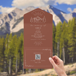 Vintage Mountain Rustic Terracotta RSVP Código QR