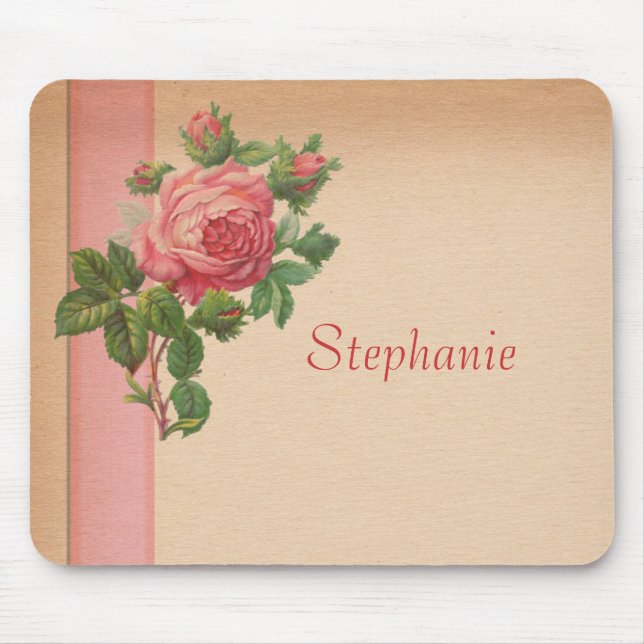Vintage Mousepad cor-de-rosa (Frente)