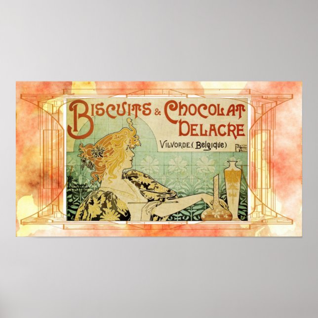 Vintage Mucha Biscuits Poster (Frente)