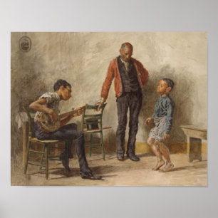 Vintage Music Impressão Dancing Lesson Banjo Music