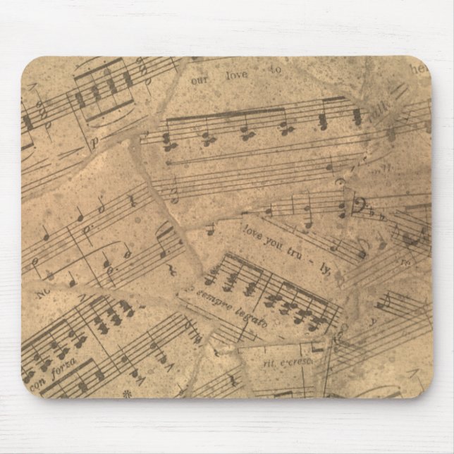 Vintage Music Sheets Mousepad (Frente)