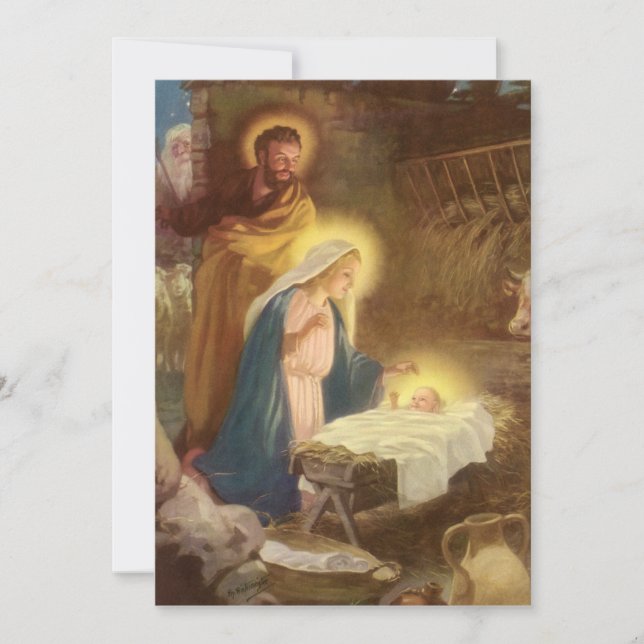 Vintage Natividade, Convite de festas de Natal (Frente)