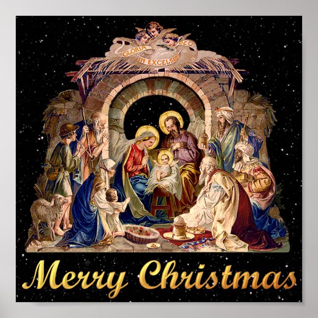 Vintage Natividade Poster (Frente)
