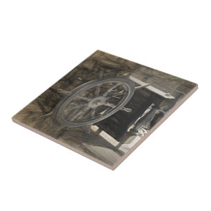 Vintage Náutica Navio Marinho Sepia Sketart