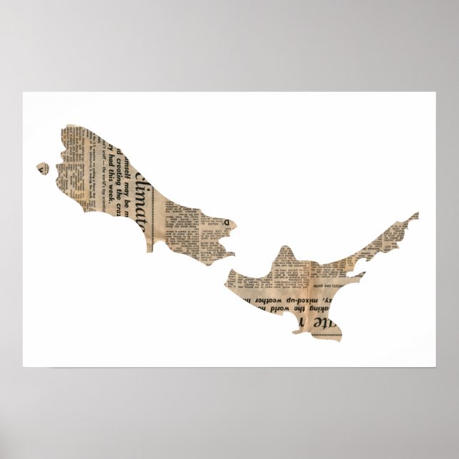 Vintage Newspaper Nova Zelândia Overlay | POSTER (Frente)