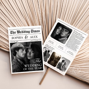 Vintage Newspapers Convite para Casamento Ocidenta