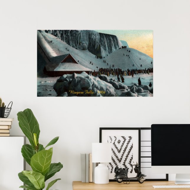 Vintage Niagara Falls Poster de Gelo (Escritório em casa)