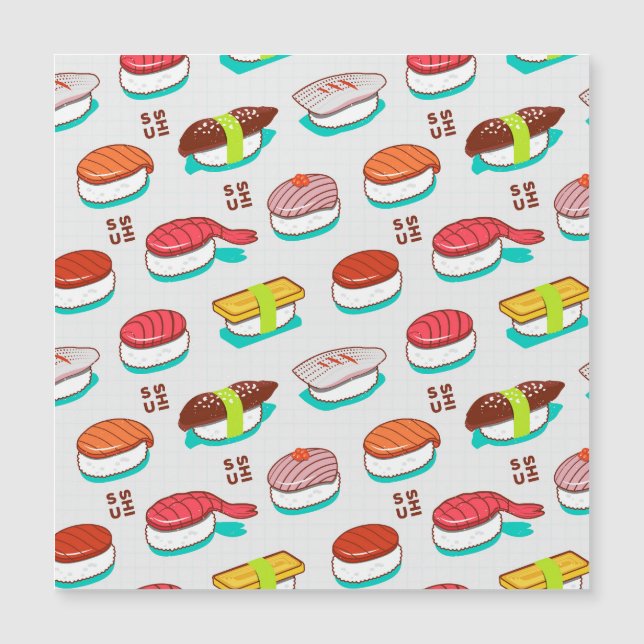 Vintage nigiri sushi, padrão de rabisco (Frente)