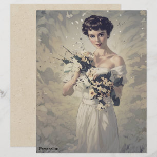 Vintage Noiva Floral Personal ScrapbookPaper