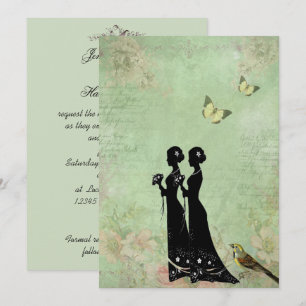 Vintage, Noivas Vitorianas, Convite De Casamento
