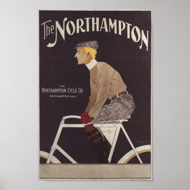 Vintage Northampton Bicycle Ad Art Poster (Frente)