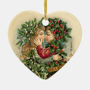 Vintage nossos primeiros enfeites de natal