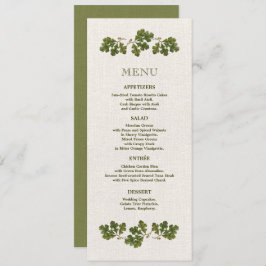 Vintage Oak Deixa Burlap Wedking Menu Card
