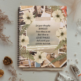 Vintage Ocean View Pressionada Floral
