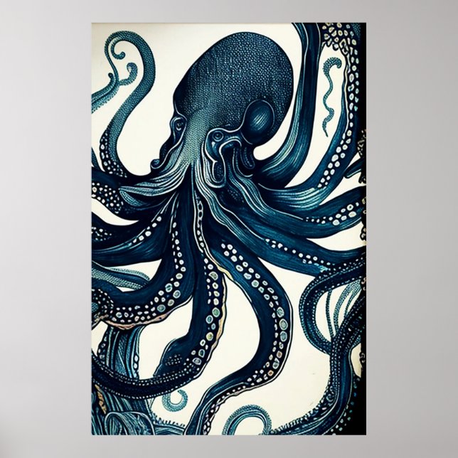 Vintage Octopus Poster (Frente)