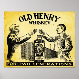 Vintage Old Henry Whiskey Poster