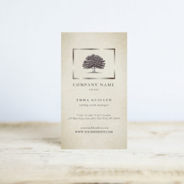 Vintage Old Oak Tree Elegante Cartão de visita