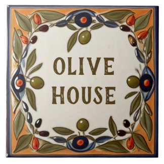 Vintage Olive Custom House Name Placa Sign