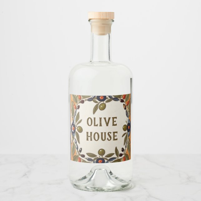Vintage Olive Oil Personalizado Placa de Texto Sim (Frente)